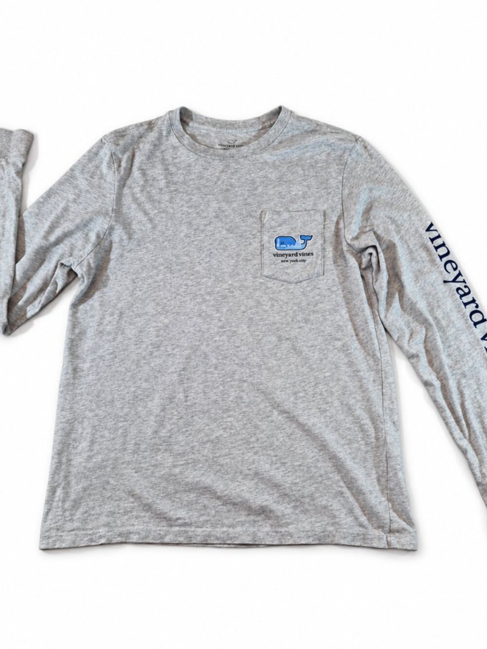 Vineyard Vines NYC Long Sleeve Pocket Tee Men XL Gray Cotton